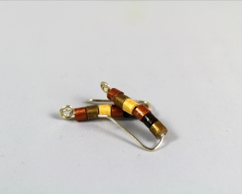 Ear Crawler Earrings with Paper Quilled Beads Metallic Gold Copper